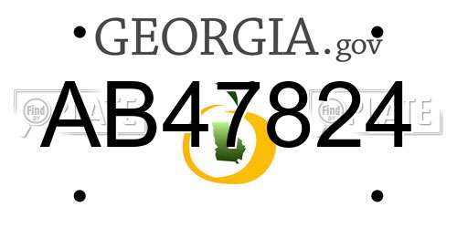 AB47824 Georgia License Plate