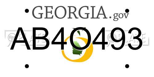 AB4O493 Georgia License Plate