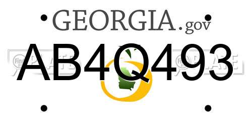 AB4Q493 Georgia License Plate