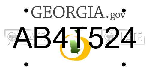 AB4T524 Georgia License Plate