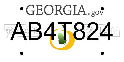 AB4T824 Georgia License Plate