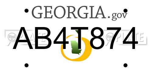 AB4T874 Georgia License Plate