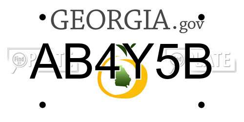 AB4Y5B Georgia License Plate