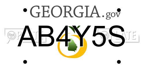 AB4Y5S Georgia License Plate