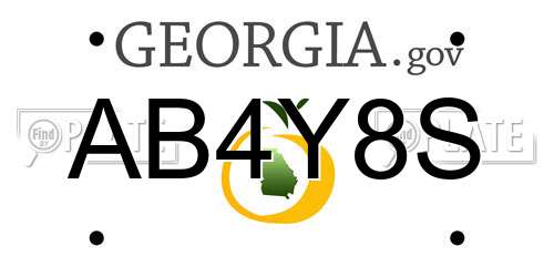 AB4Y8S Georgia License Plate
