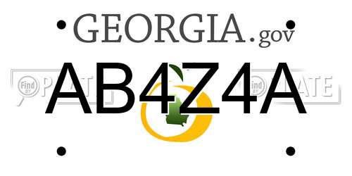 AB4Z4A Georgia License Plate