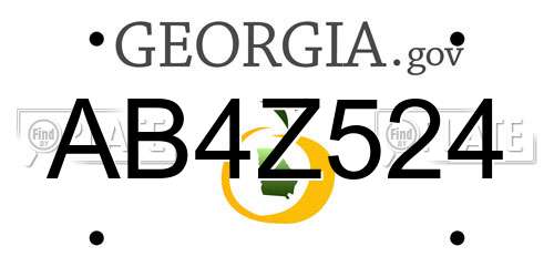 AB4Z524 Georgia License Plate