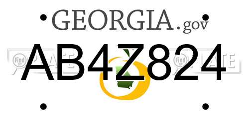 AB4Z824 Georgia License Plate
