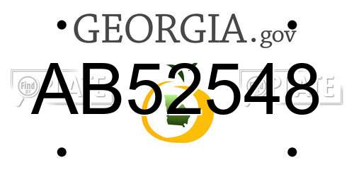 AB52548 Georgia License Plate