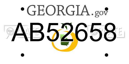 AB52658 Georgia License Plate