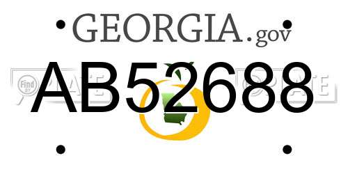 AB52688 Georgia License Plate