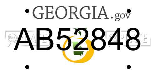 AB52848 Georgia License Plate