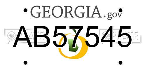 AB57545 Georgia License Plate