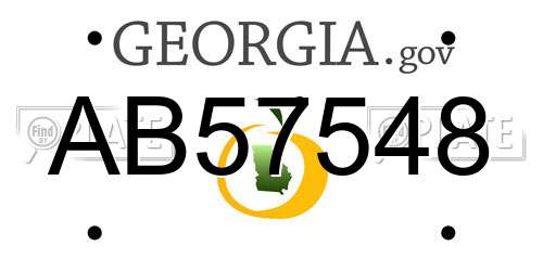 AB57548 Georgia License Plate