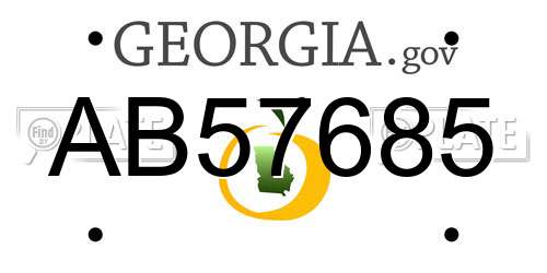 AB57685 Georgia License Plate