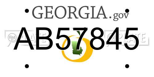 AB57845 Georgia License Plate