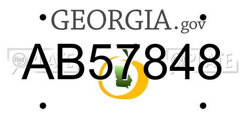 AB57848 Georgia License Plate