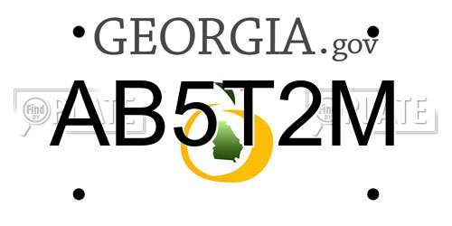 AB5T2M Georgia License Plate