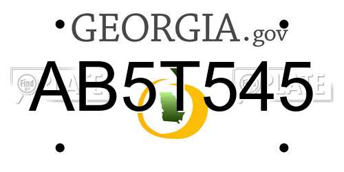 AB5T545 Georgia License Plate