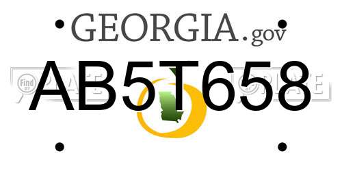 AB5T658 Georgia License Plate