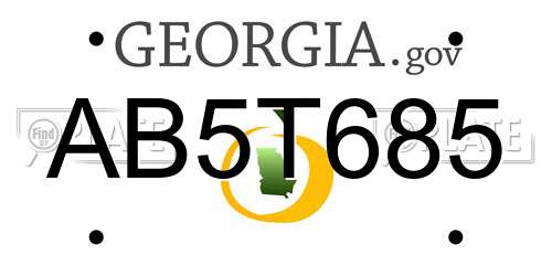 AB5T685 Georgia License Plate