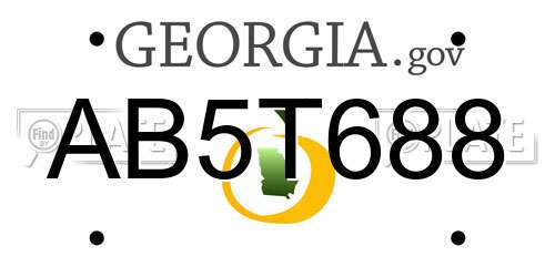 AB5T688 Georgia License Plate