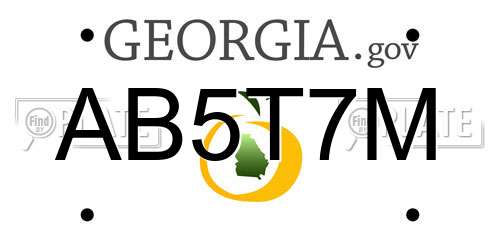 AB5T7M Georgia License Plate