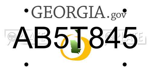 AB5T845 Georgia License Plate