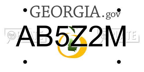 AB5Z2M Georgia License Plate