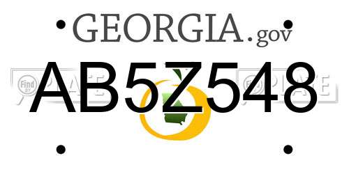 AB5Z548 Georgia License Plate