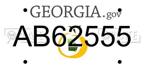 AB62555 Georgia License Plate