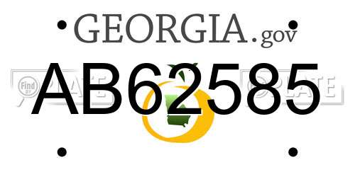 AB62585 Georgia License Plate