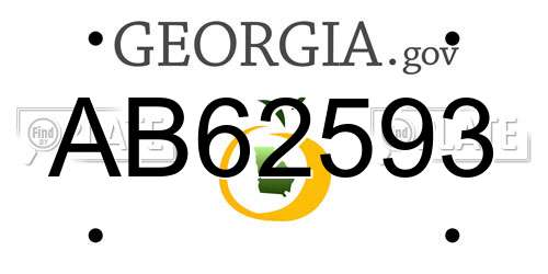 AB62593 Georgia License Plate