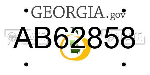 AB62858 Georgia License Plate