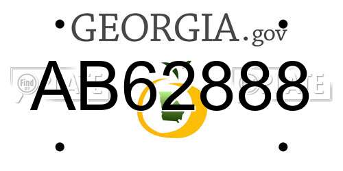 AB62888 Georgia License Plate