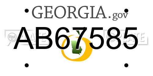 AB67585 Georgia License Plate