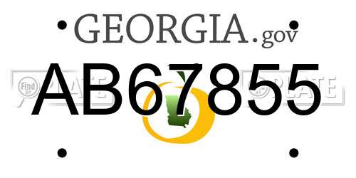 AB67855 Georgia License Plate