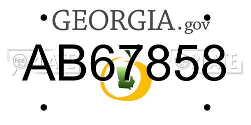 AB67858 Georgia License Plate