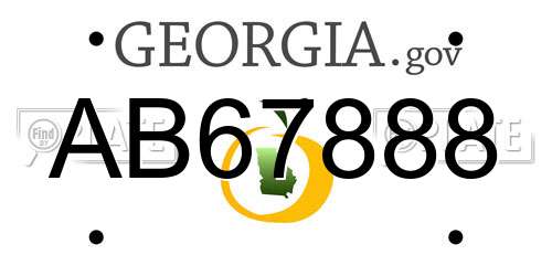 AB67888 Georgia License Plate