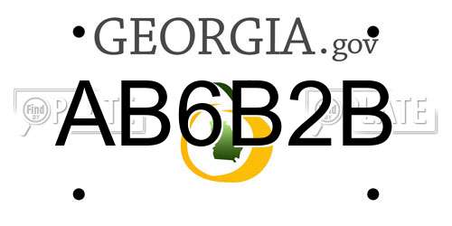 AB6B2B Georgia License Plate