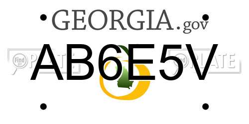AB6E5V Georgia License Plate