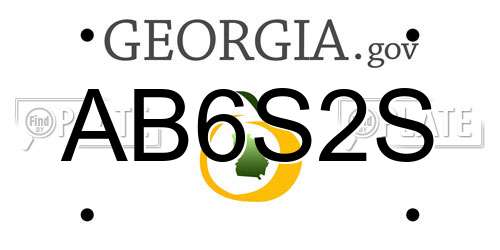 AB6S2S Georgia License Plate