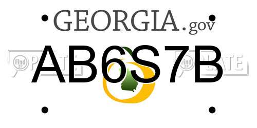 AB6S7B Georgia License Plate
