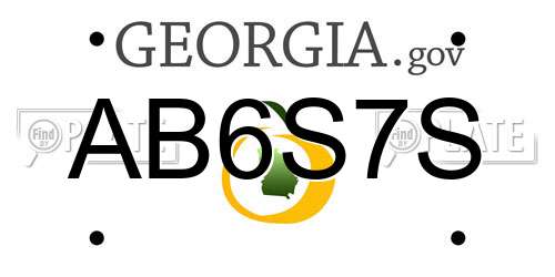 AB6S7S Georgia License Plate