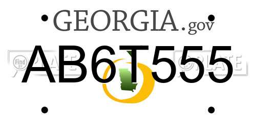 AB6T555 Georgia License Plate