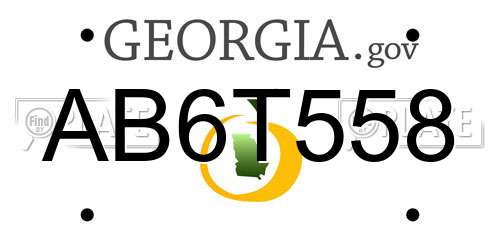 AB6T558 Georgia License Plate