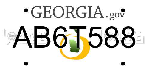AB6T588 Georgia License Plate
