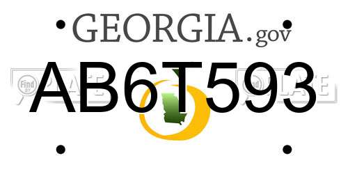AB6T593 Georgia License Plate