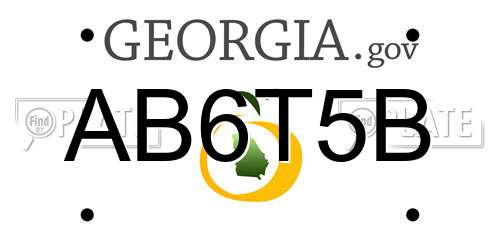 AB6T5B Georgia License Plate