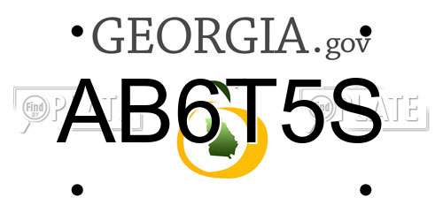 AB6T5S Georgia License Plate
